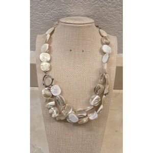 Vintage Silpada Jewelry Hammered Sterling Silver Stone Necklace 18-20"